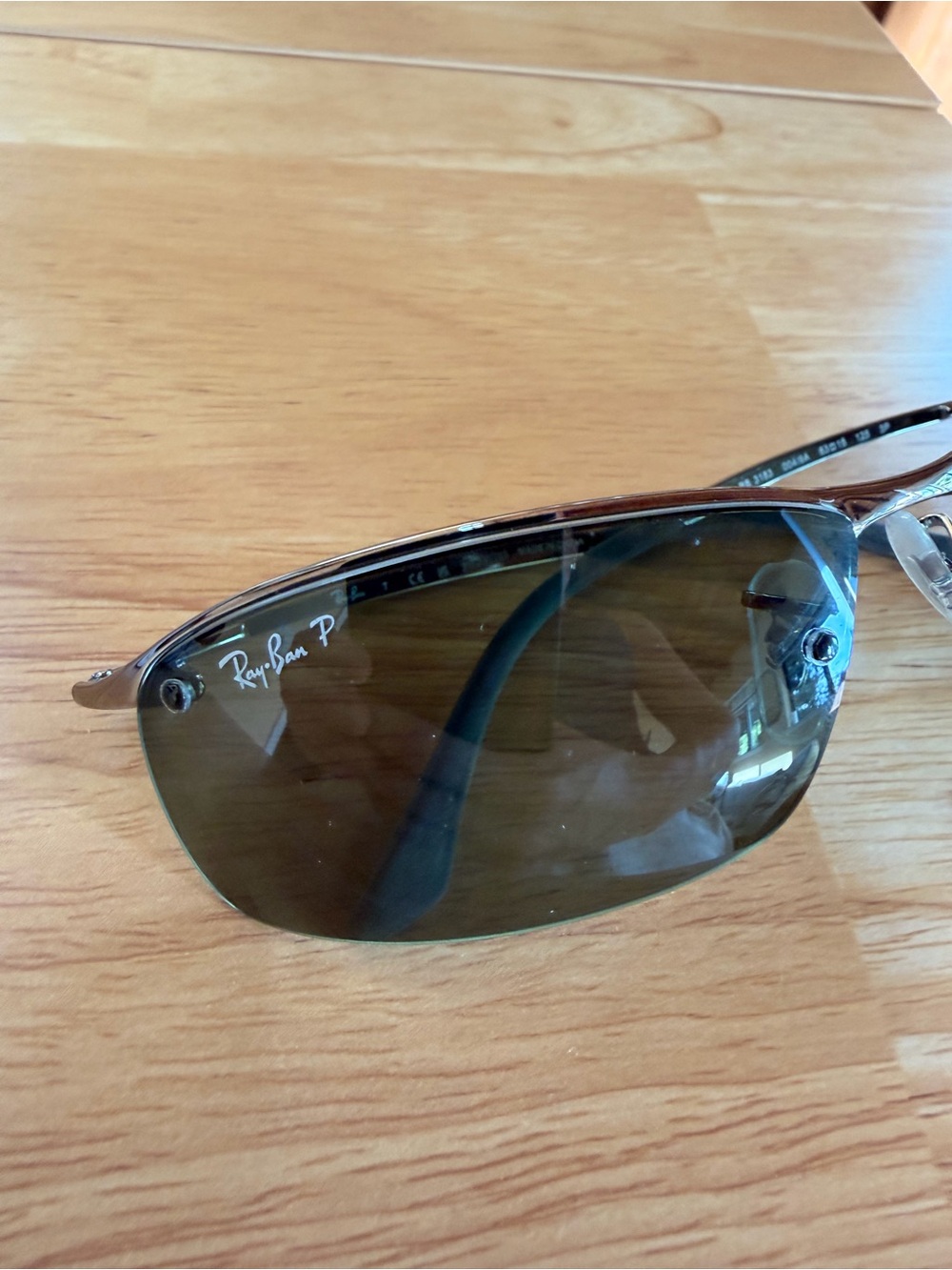 NEVER WORN Ray-Ban Rimless Sunglasses with Dark Gray/Brown Lenses - Picture 2 of 5